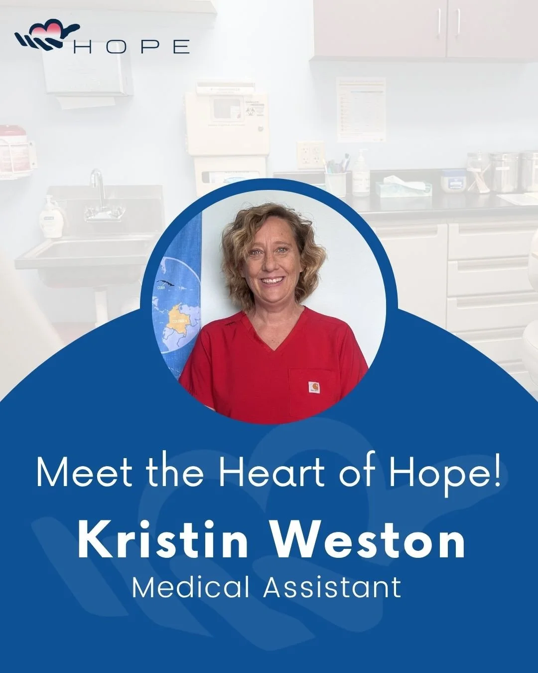 Every month, we spotlight someone from the Hope family so you can see the people behind the mission. 💙⁠
This month, meet Kristin Weston, Medical Assistant.⁠
⁠
Kristin joined Hope on 2/26 and spends her free time with her dogs, working in the yard, a