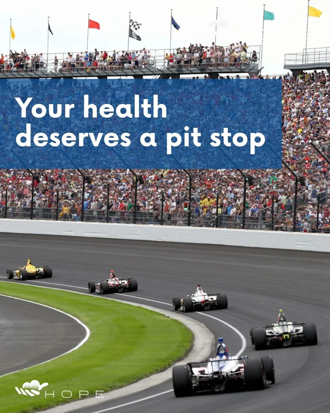 Your health deserves a pit stop. 🏁💙⁠
If you&rsquo;ve been putting off care, consider this your reminder: you don&rsquo;t have to navigate it alone.⁠
⁠
Hope Healthcare Services provides affordable, compassionate care for those without insurance, inc
