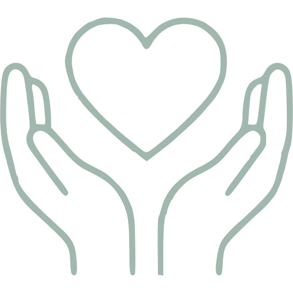 Heart in hands icon