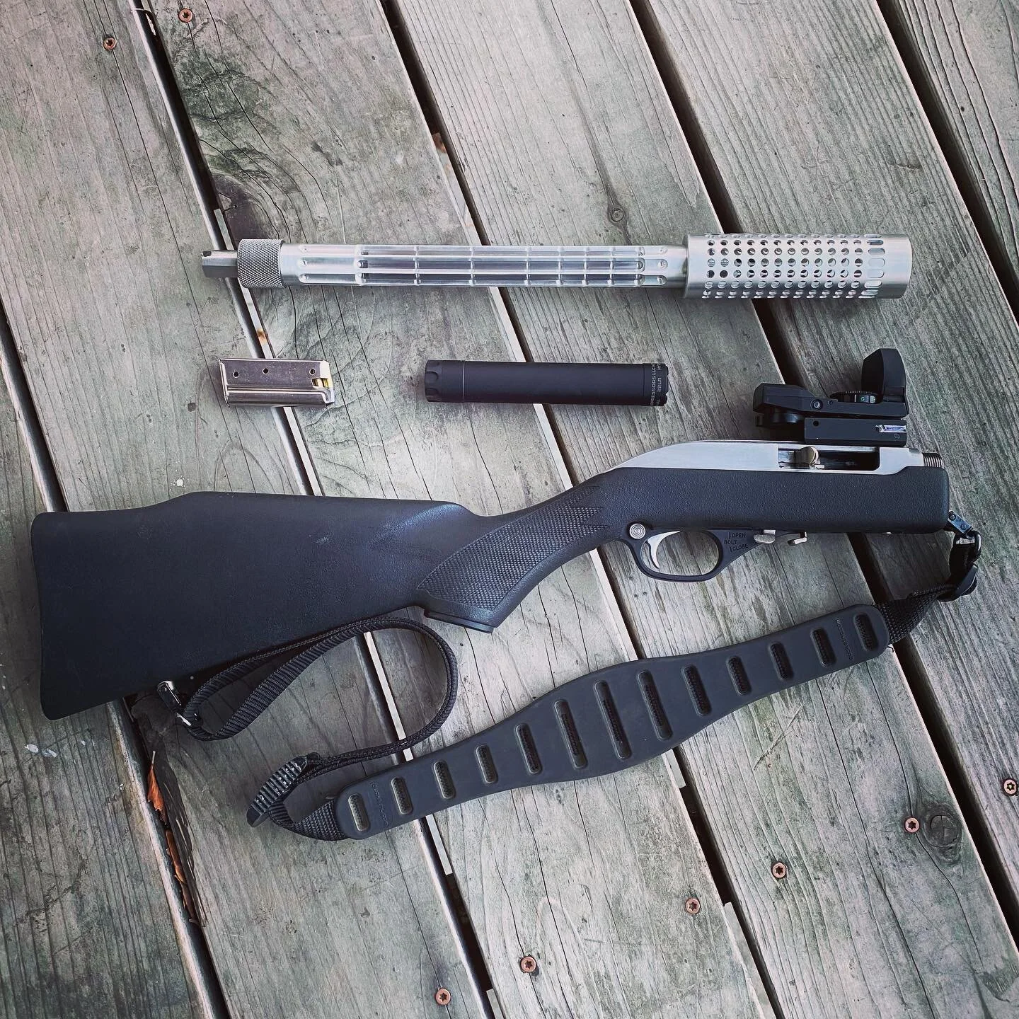 I haven&rsquo;t been posting much lately but I think some people might enjoy this one. After a year of waiting I finally got my new CGS suppressor for my 22LR. This is my backpacking small game shooter. I&rsquo;m using a takedown Marlin Papoose with 