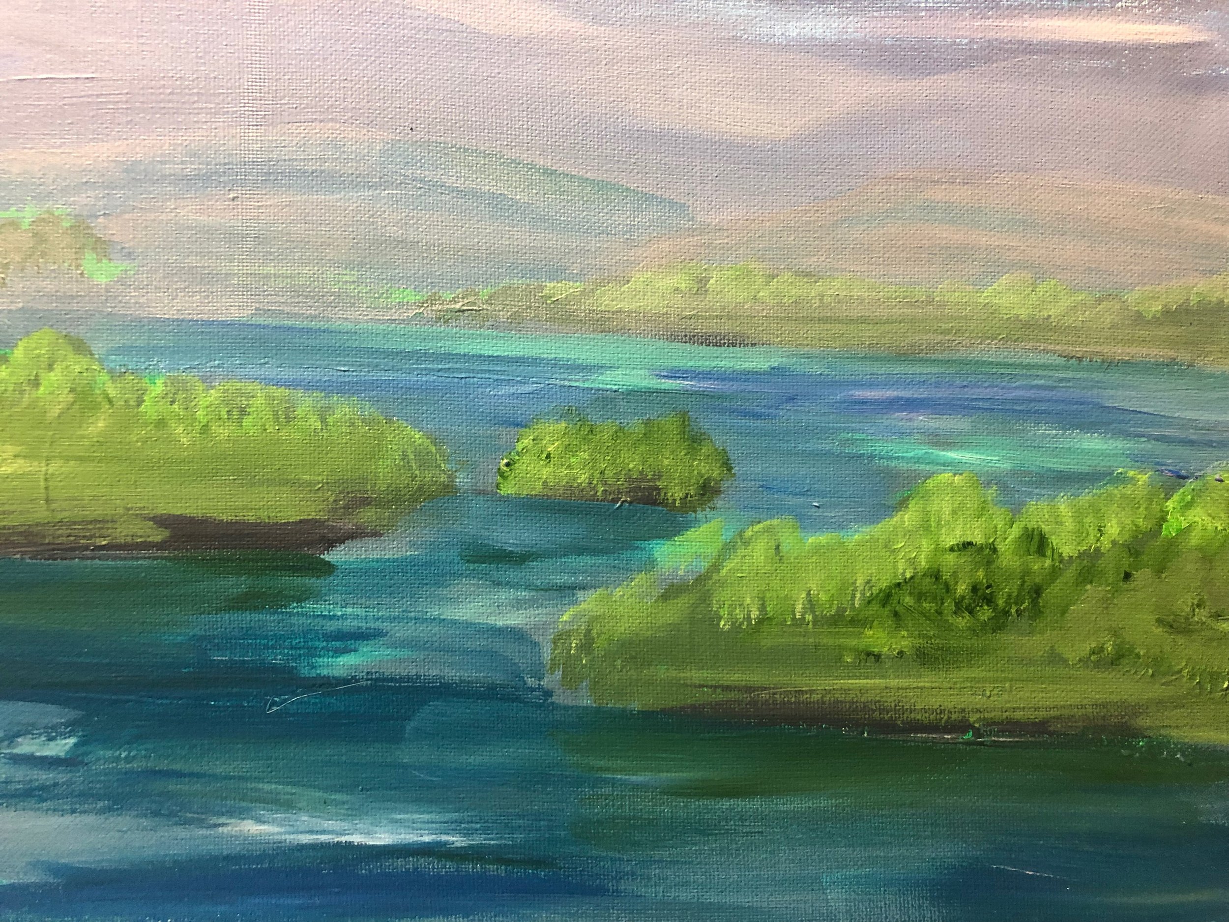 Lake Keowee.
Acrylic on canvas  11"H X 14"W