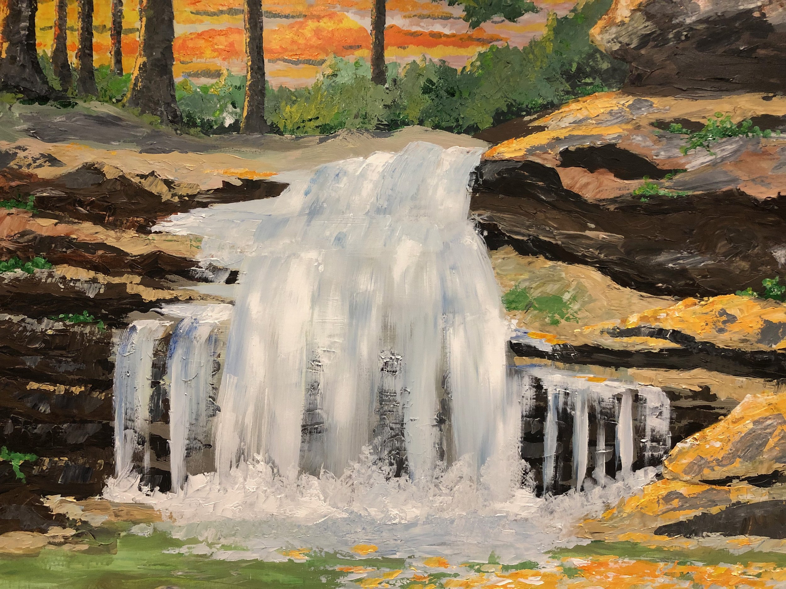 Thompson River falls into Jocasee.
Acrylic on canvas 36"H X 48"W