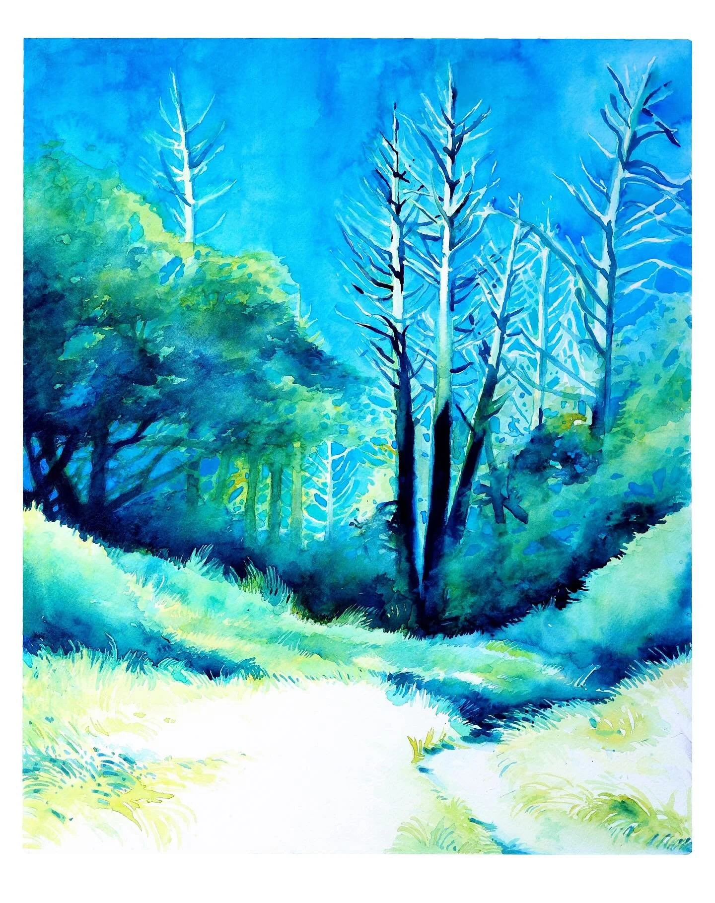 A plein air I did on a very cold winter morning ❄️✨⭐️✨❄️