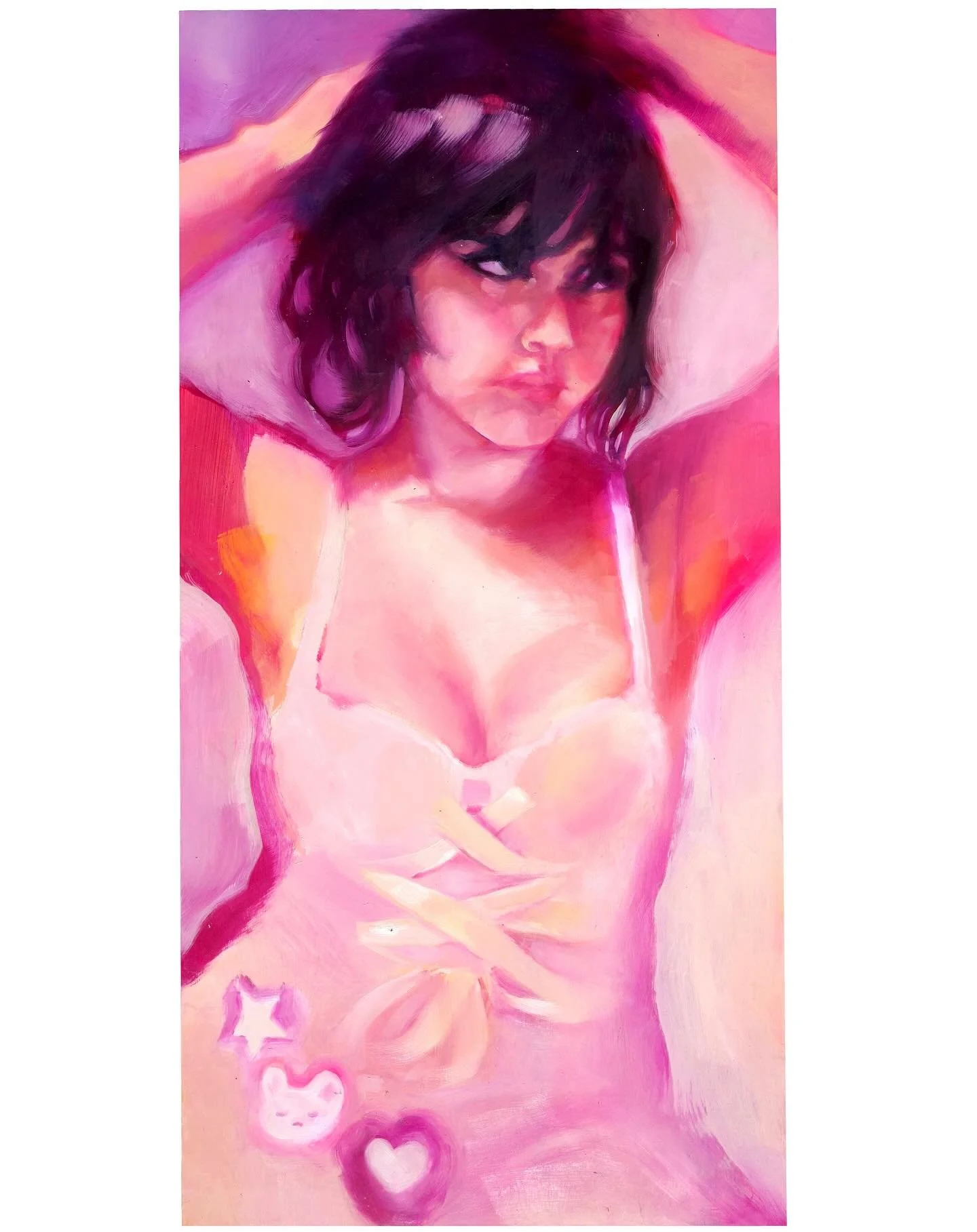 💖🐰✨🐇figure study✨🍒 oil on wood board ✨⭐️🍰