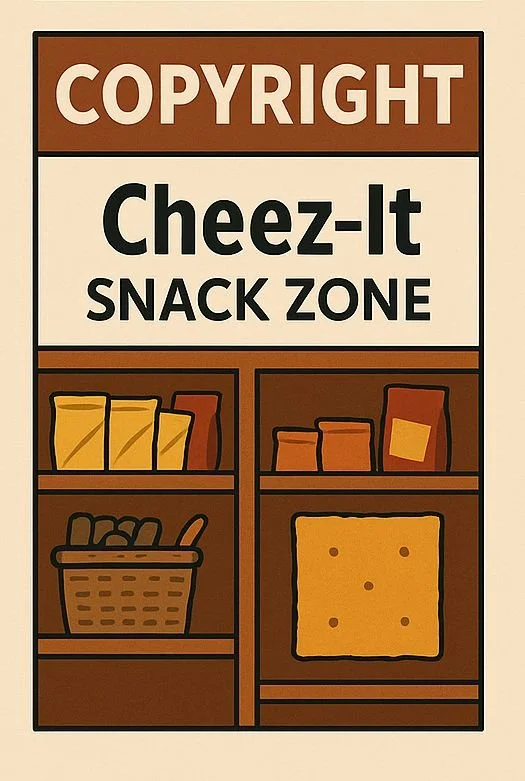 Illustration of shelves with snacks