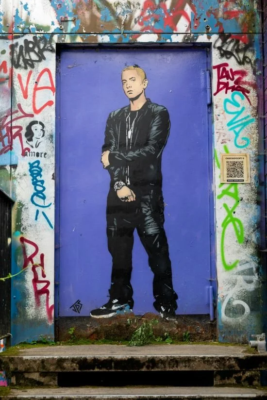 Photo of Eminem in a frame