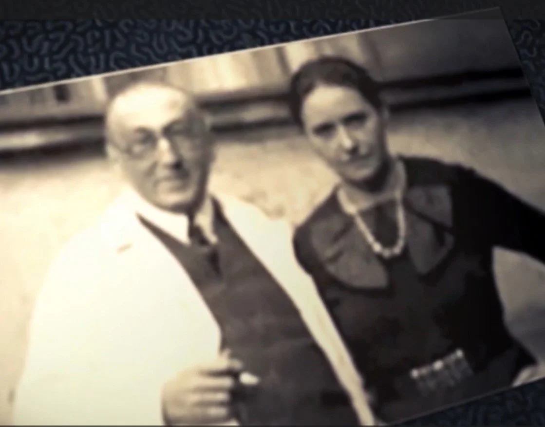 Man and woman in black and white photo