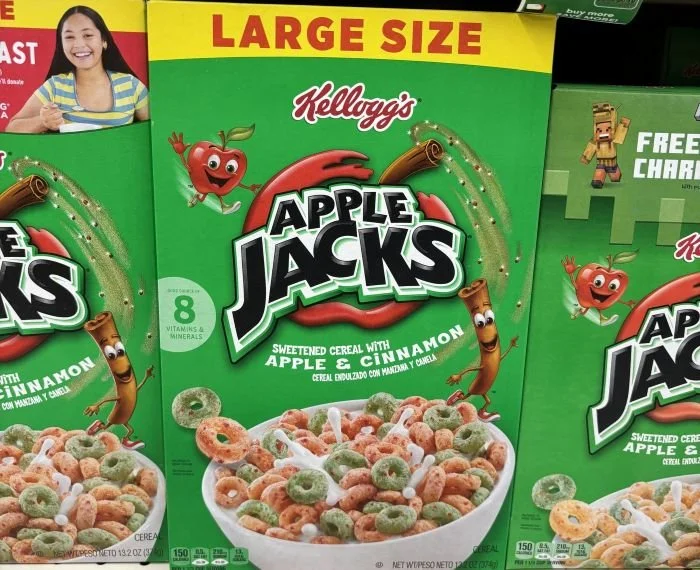 Apple Jacks cereal boxes