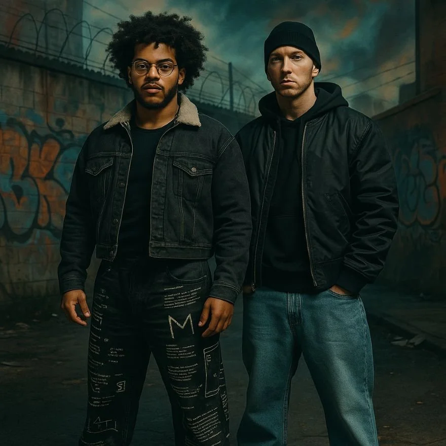 Two men standing side by side