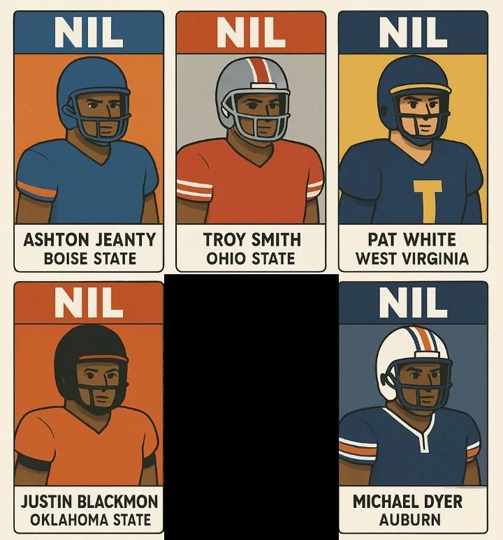 Football player trading cards