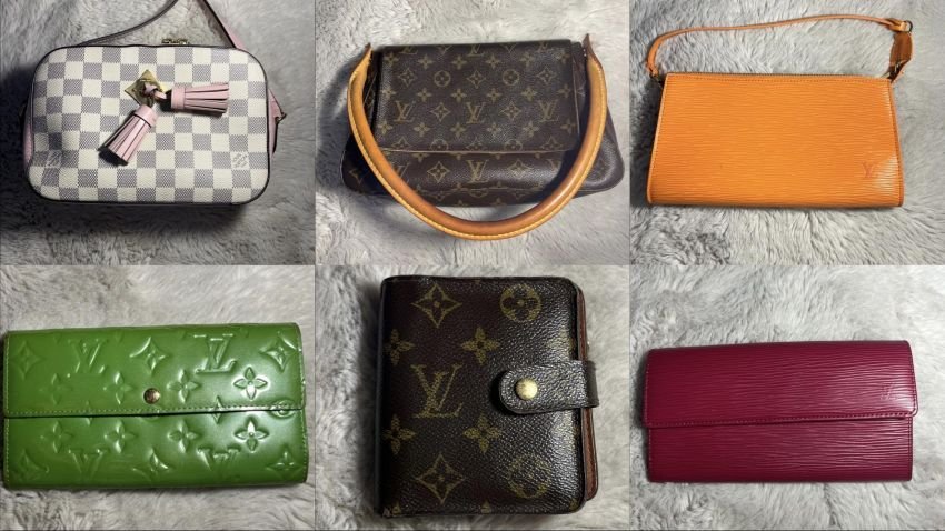 Six colorful purses