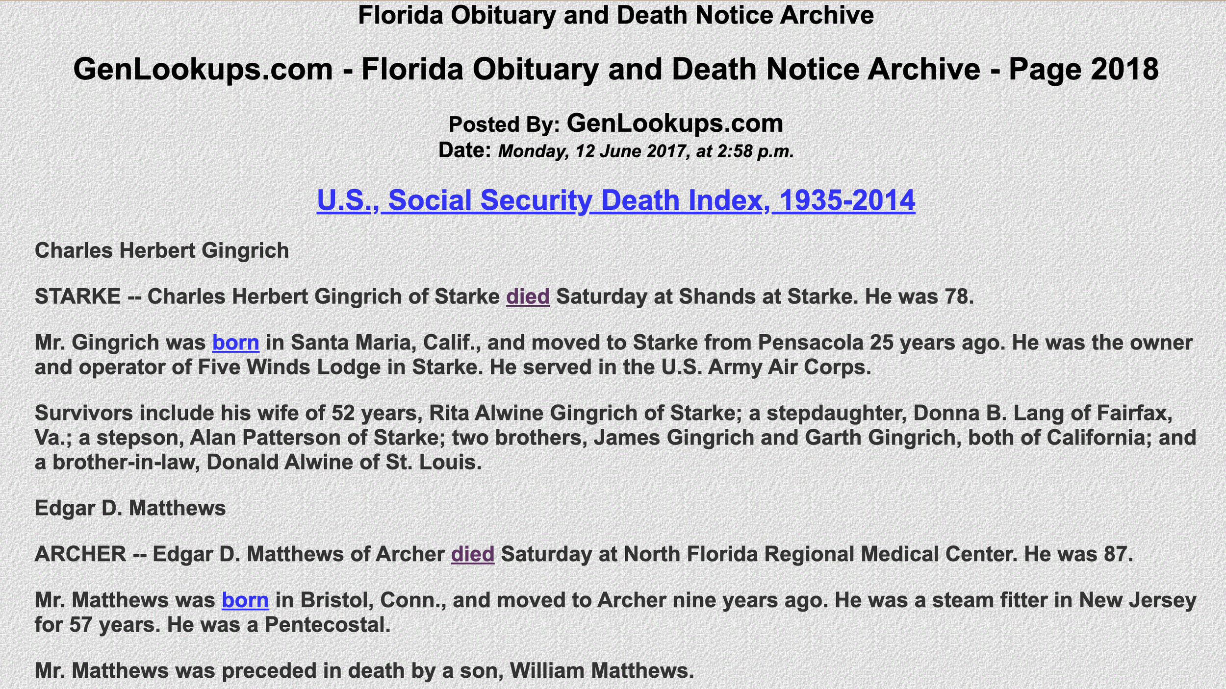 164_Chuck Gingrich, Starke, Florida, November 18, 1977