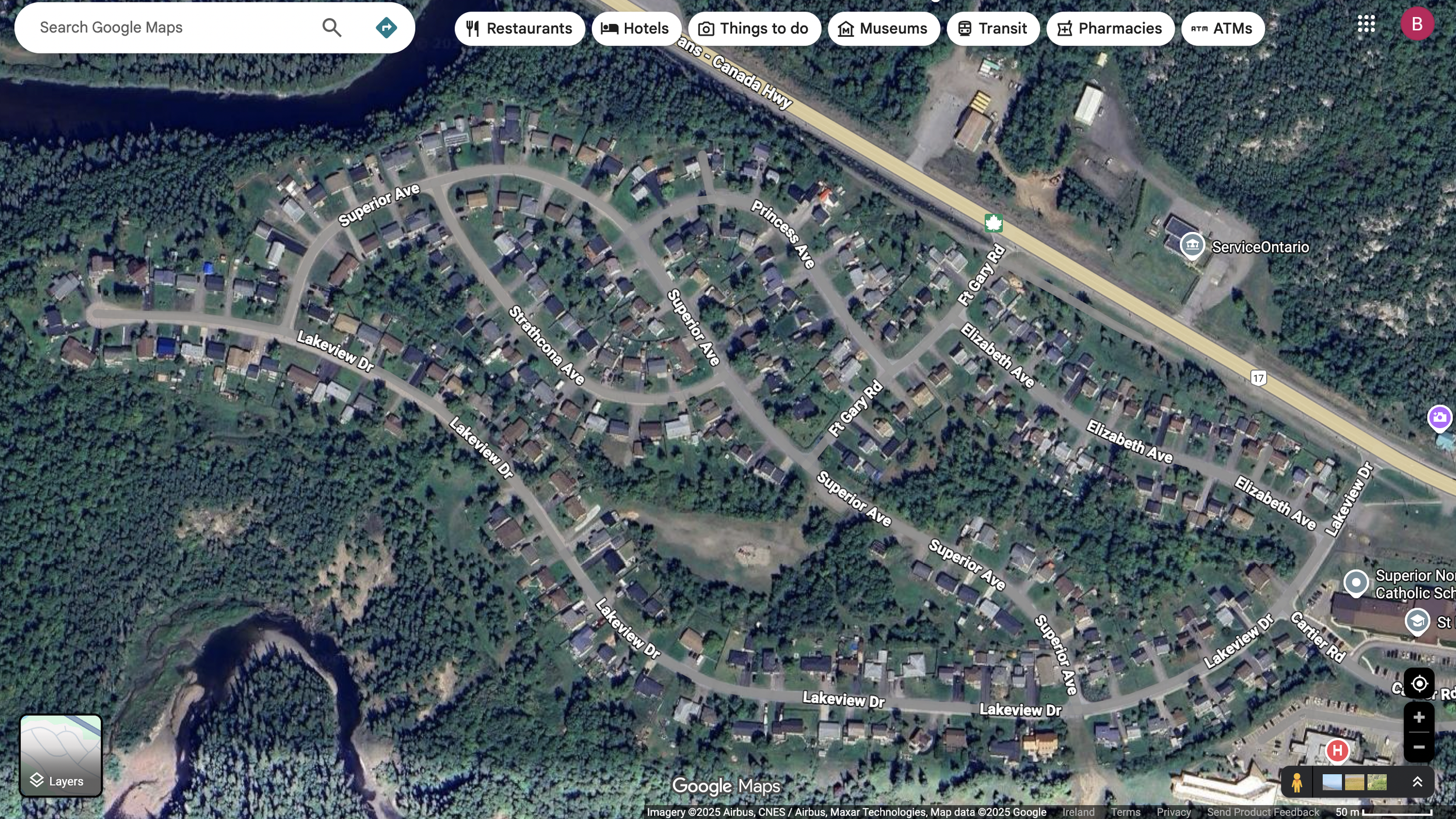 82_Terrace Bay, Ontario, August 14, 1974. The house type is common in the area but I could not find an exact match. I was going off the position of the chimney and the distinctive garage to the side. It is possible that the house was heavily remodell
