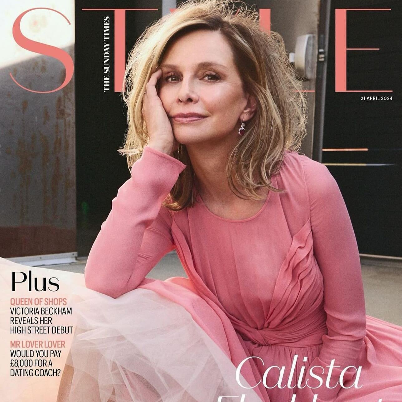 Cover. #calistaflockhart on the cover of the @theststyle wearing @mindimondny #yayapublicity #finejewelry # jewels #rubellite earrings. 🩷 @elizabethstewart1 @jordan_grossman