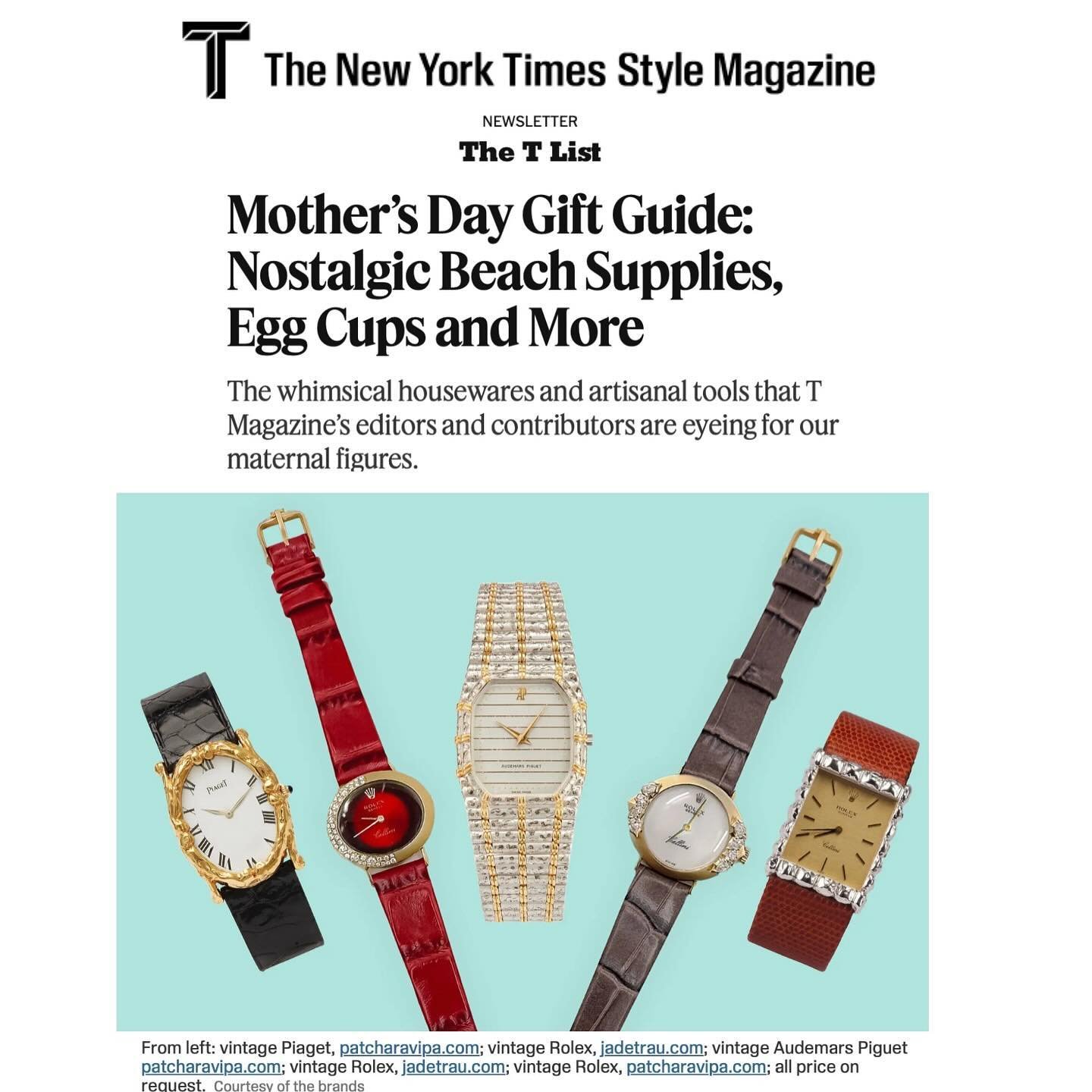 The T List. @patcharavipa featured in the @nytimes #TList #mothersday #yayapublicity #watchesandjewels #jewelry #finejewelry Huge Thanks to @ang.koh