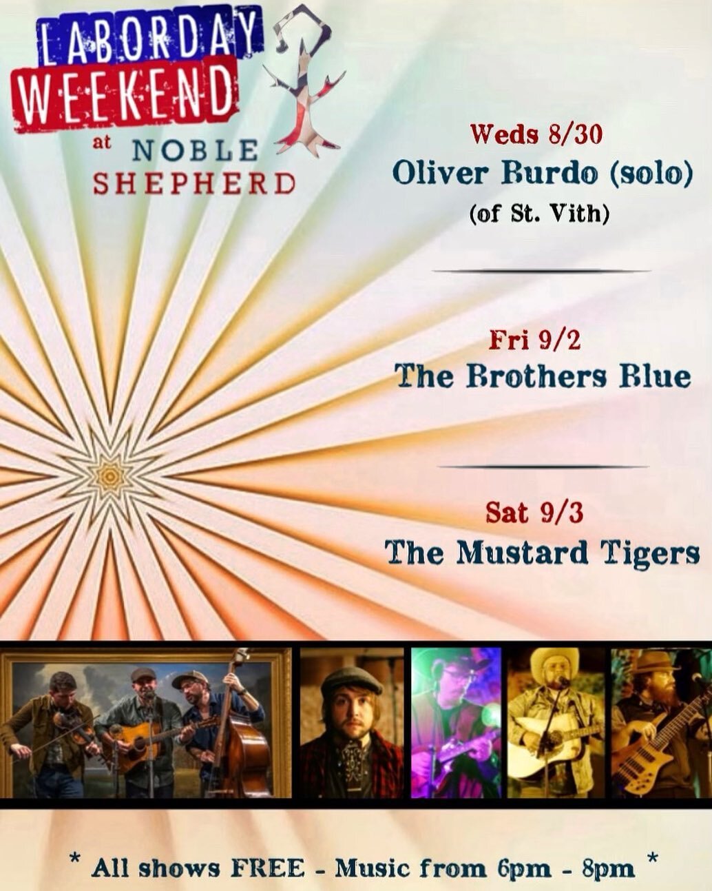We have a great music lineup this week as we head into Labor Day weekend! We&rsquo;re pretty spoiled to have so many great musicians in our area. @benny.bleu @stvithband @mustardtigersmusic 

#bristolny #honeoyeny #explorehoneoye #supportyourlocalmus