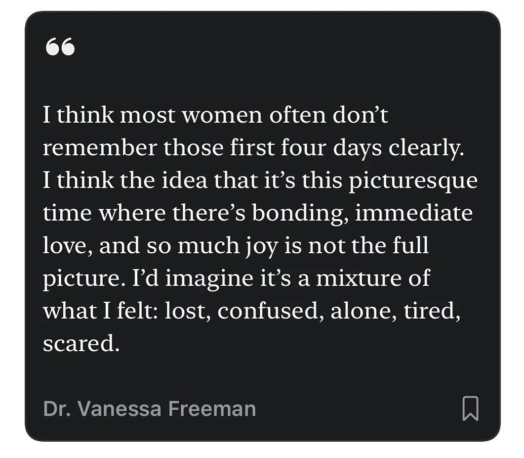 Here&rsquo;s a quote from my most recent Substack article. Let&rsquo;s get into those first few days after you give birth. Link in the bio! #nicu #nicugrad #parenting #motherhood #postpartum