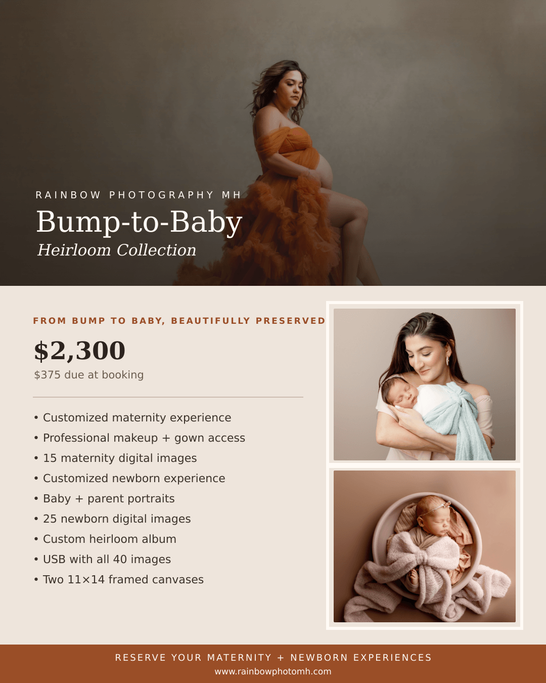 New Bump-to-Baby Maternity and Newborn Photography Collection in DFW