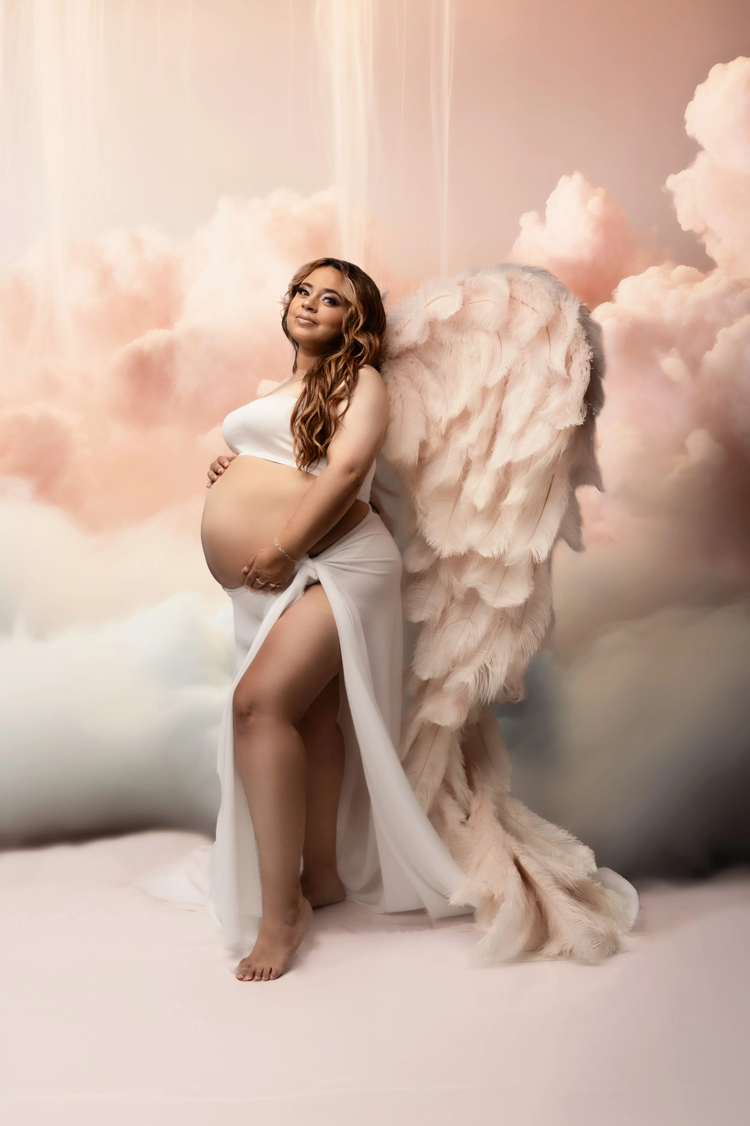 angel wings maternity session dallas Fort Worth area