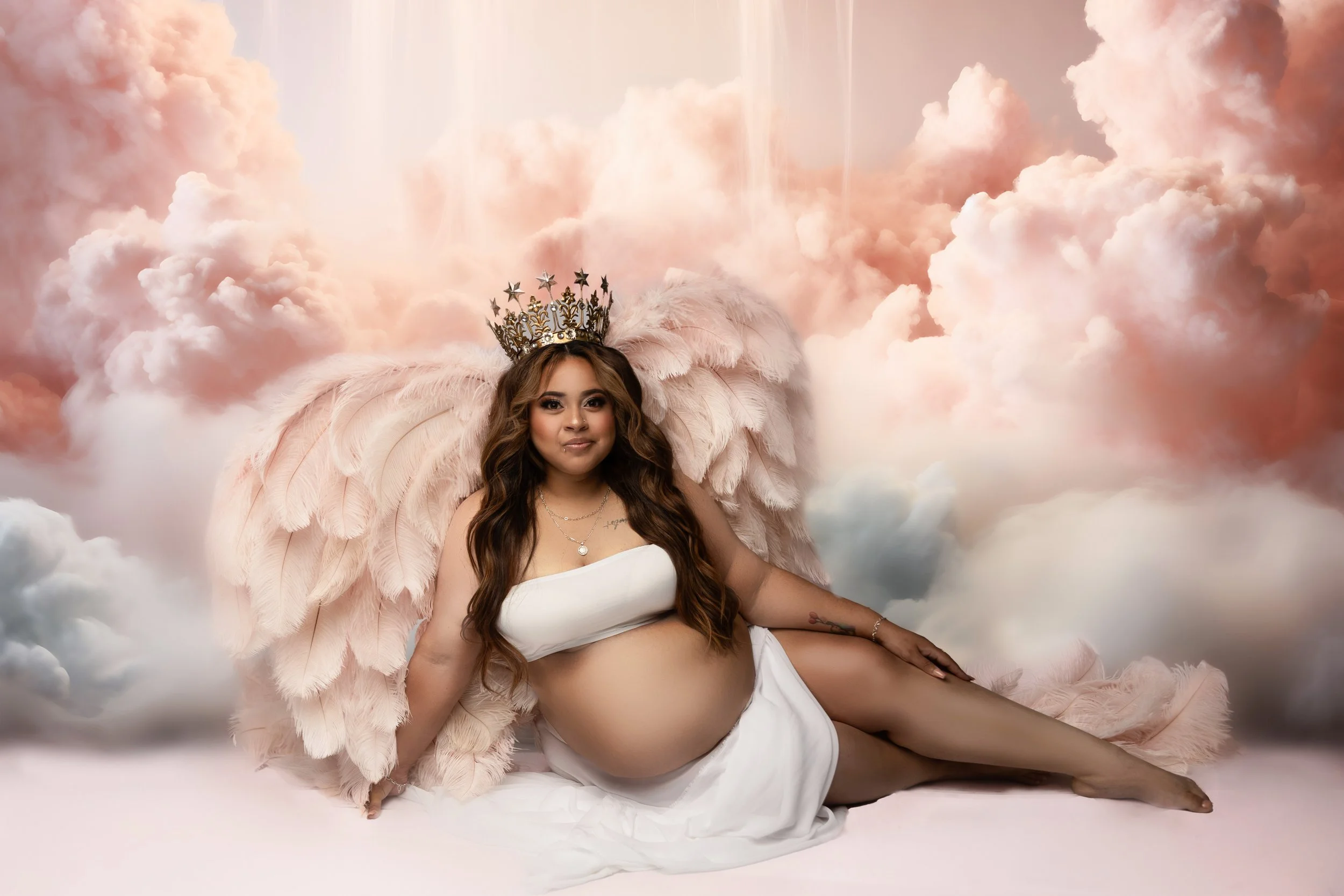 angel wings maternity shoot dallas tx