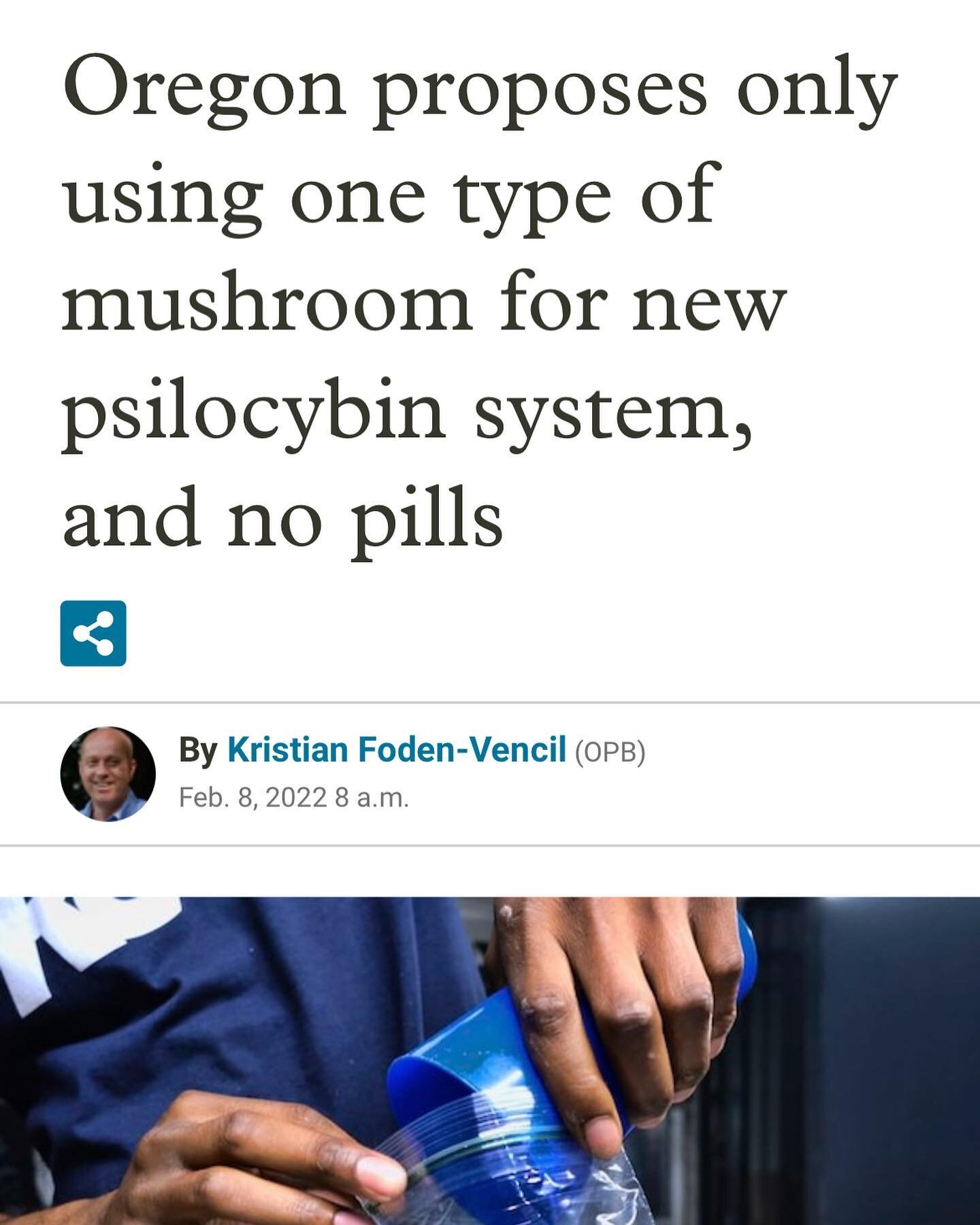 Oregon says, &ldquo;NO SYNTHETIC PSILOCYBIN!!! 

This is a great precedent to set that organic fungi is better than synthetic.

&ldquo;Oregon would only allow the use of one mushroom species in its new psilocybin system and would ban chemically synth