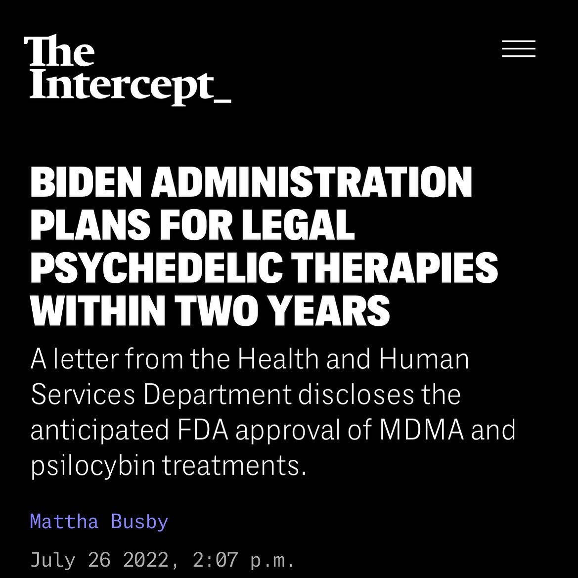 &ldquo;AS TWIN MENTAL HEALTH and drug misuse crises kill thousands of people per week, the potential of psychedelic-assisted therapies &ldquo;must be explored,&rdquo; urges a federal letter on behalf of the U.S. health secretary and shared with The I
