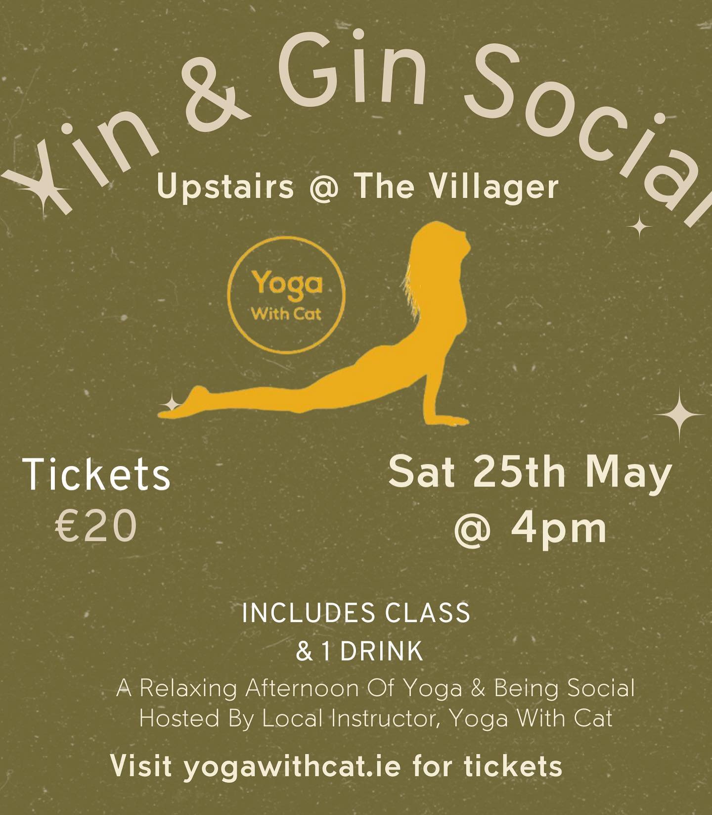 Rescheduled to Saturday 25th of May at 4 pm. Get your tickets on yogawithcat.ie