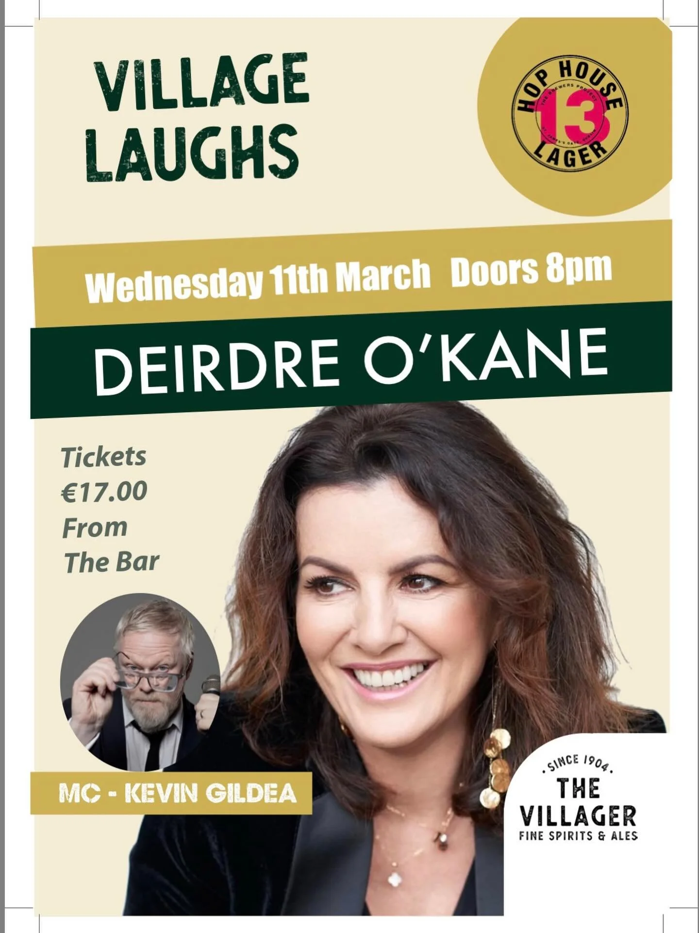 Join us on Wednesday 11th March for a brilliant night of comedy with the fantastic Deirdre O&rsquo;Kane.
Get your tickets early and come ready for a proper laugh!
🕗 Doors 8pm
🎟 Tickets &euro;17 &ndash; available from the bar