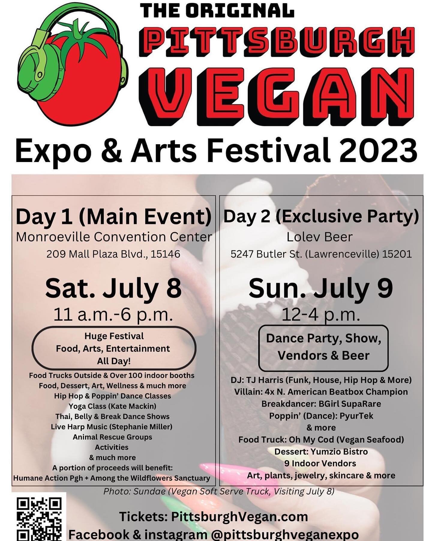 Next weekend is busy! Saturday in Monroeville @pittsburghveganexpo, and Sunday in Homestead @heavymetalparkinglotmarket