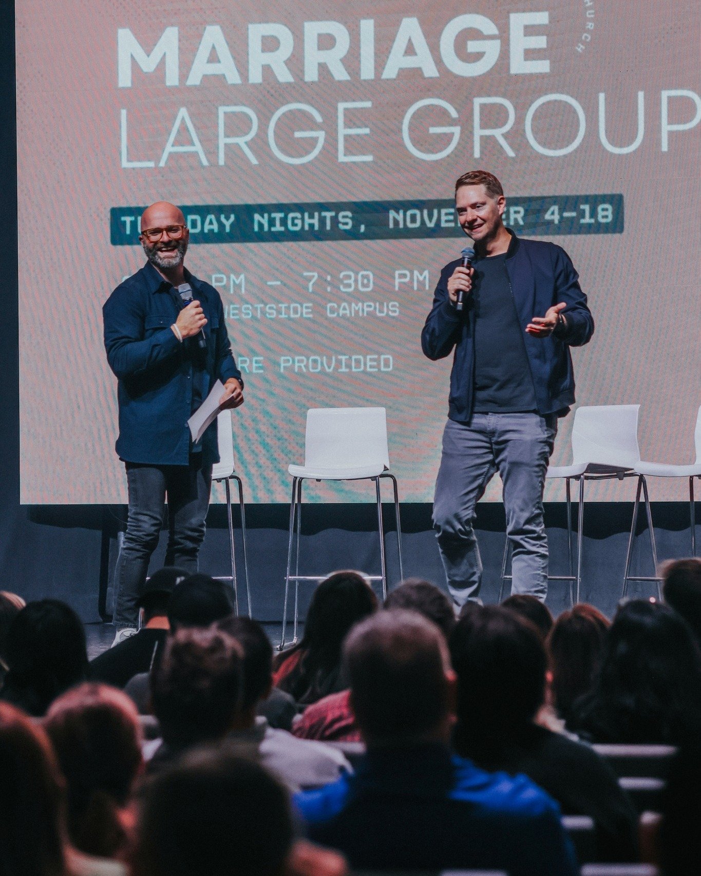 Join us for our Marriage Large group starting Tuesday night! Local therapist Jason Van Ruler will lead a night full of encouragement and practical tools to help strengthen your marriage. Childcare is provided, see you at our Westside Campus from 6:30