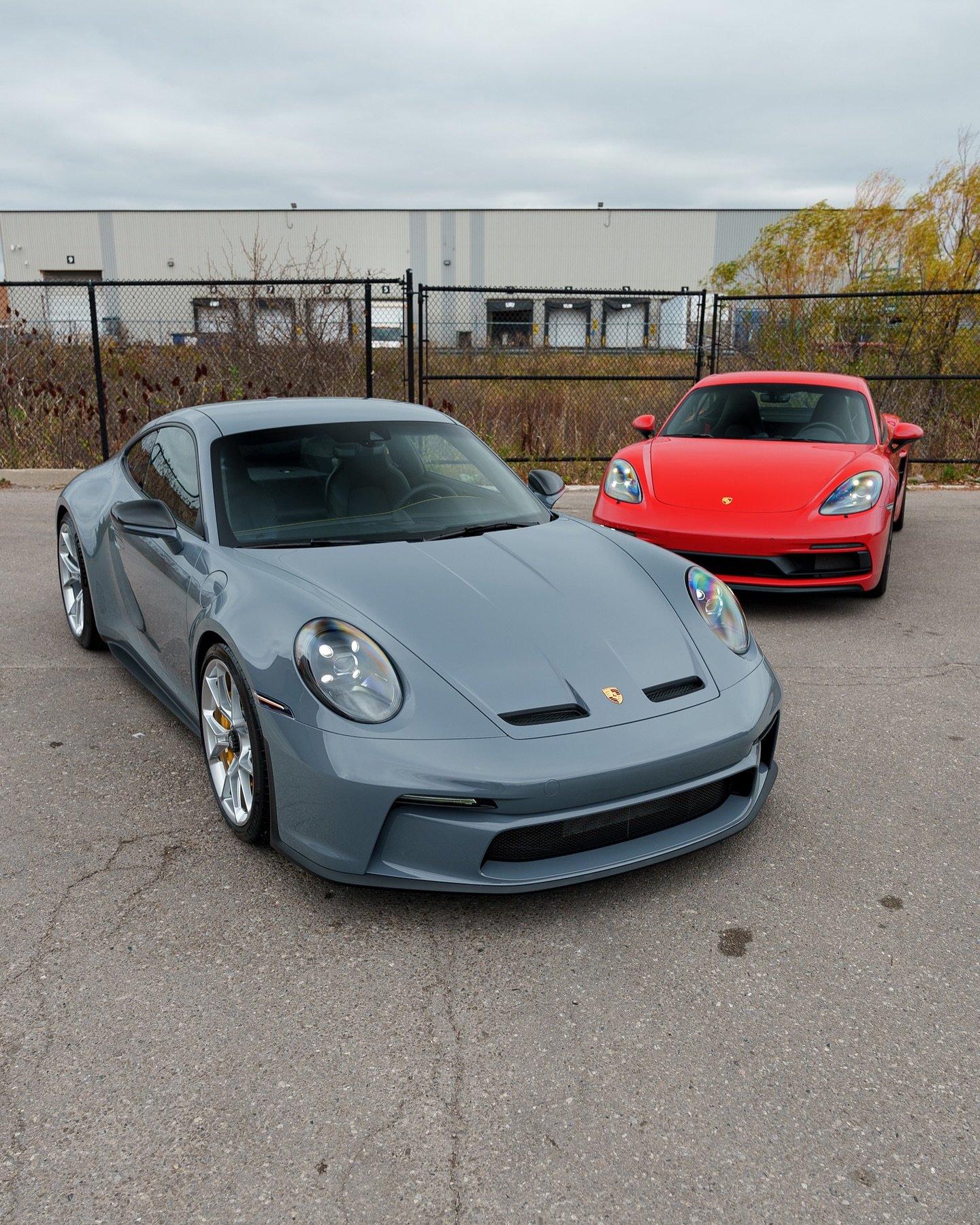 Two&rsquo;s Company: 911 GT3 Touring &amp; 718 GTS 🔥 This GT3 just left the shop protected top to bottom with both custom cut PPF &amp; ceramic coating. His family joined us for the Delivery Day 🎁 and made it in for the final photoshoot! 

#porsche