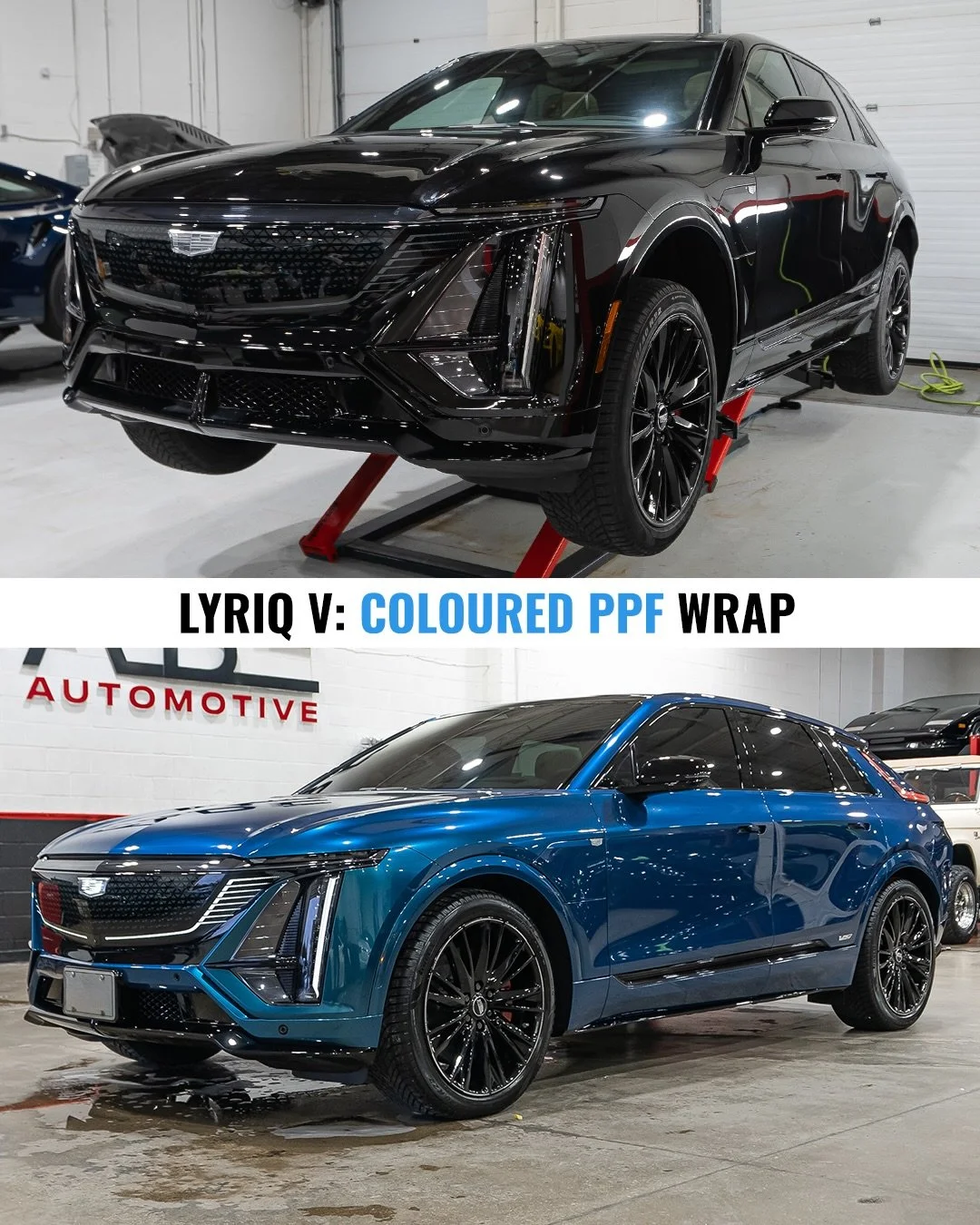 This should&rsquo;ve been the Lyriq V launch colour 🔥 This brand new Cadillac Lyriq needed full body paint protection and this client thought it was the perfect time to stand out from the crowd with a Coloured PPF wrap. This colour mimics a pearlesc