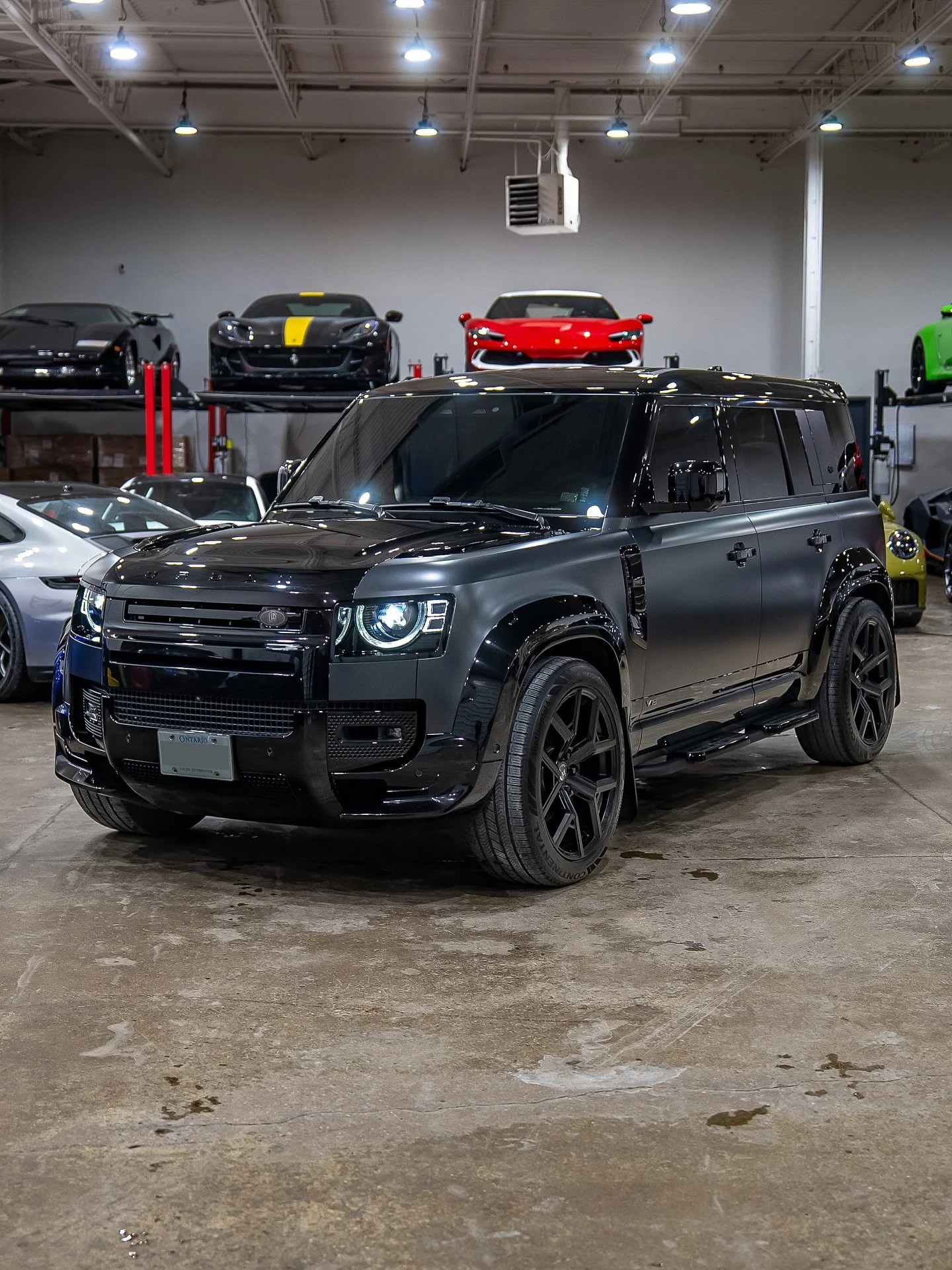 Much-Needed Urban Upgrade 🔥 This Land Rover Defender came in with only a partial @urbanautomotive kit installed. We finished the job with full urban badging kit, and all grey plastics were replaced with gloss black panels from @huntersprestige . Top