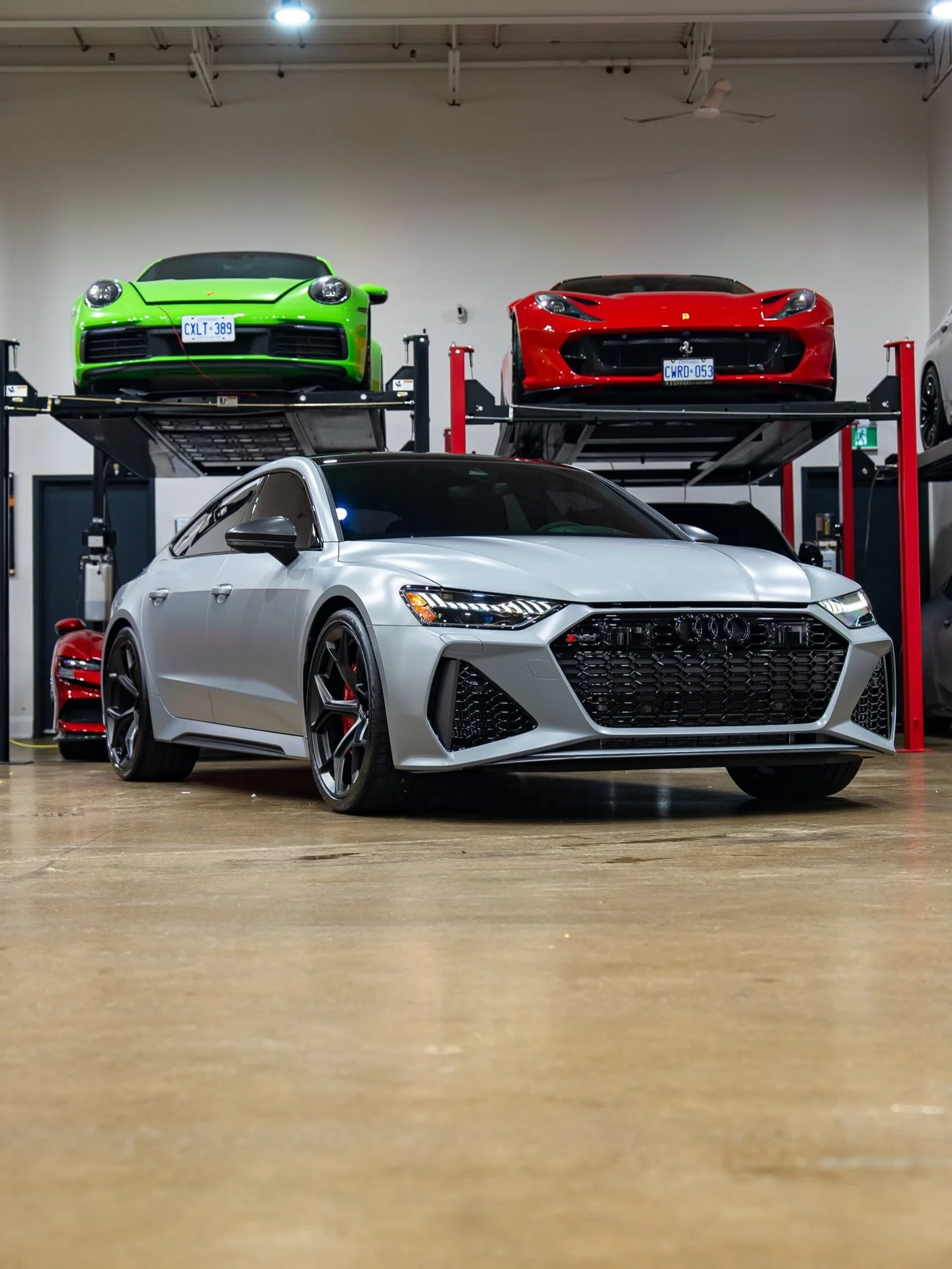 Stealth Nardo Grey Hits 🔥 This Audi RS7 was picked up via ABE flatbed before getting the works: full body matte PPF, all around tint 15%, windshield tint 50% and ceramic coating both inside and out. Not only is the paint now completely protected, bu
