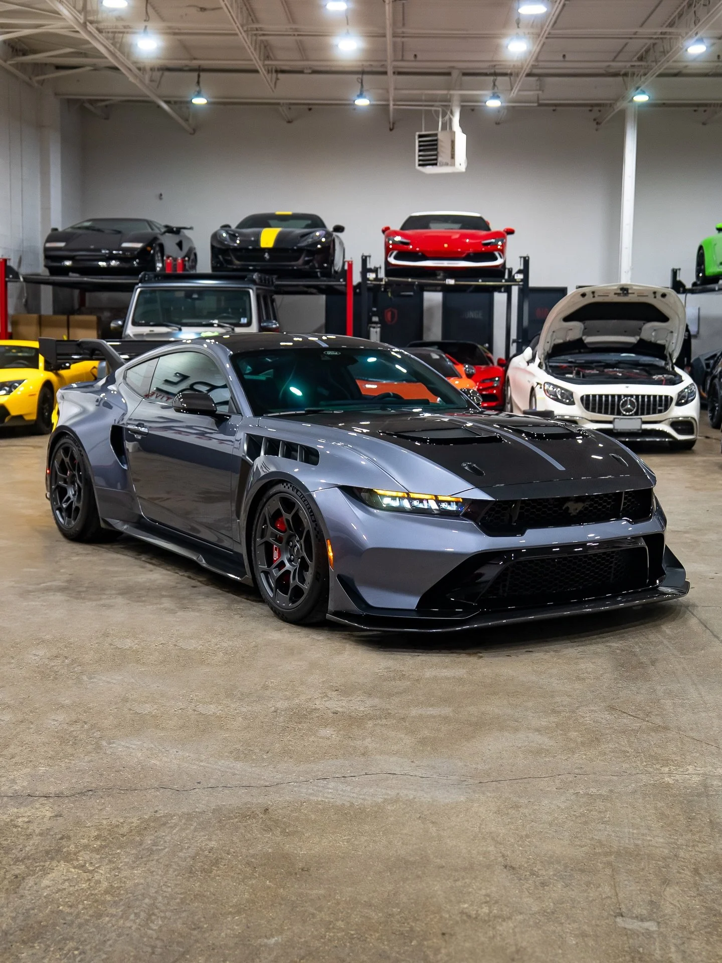 You taking this over a GT3 RS? 🔥 ABE&rsquo;s first Mustang GTD freshly protected from head to toe in custom cut  PPF. This car was no joke to wrap; all the precuts available for this car needed to be adjusted, re measured and printed to achieve comp