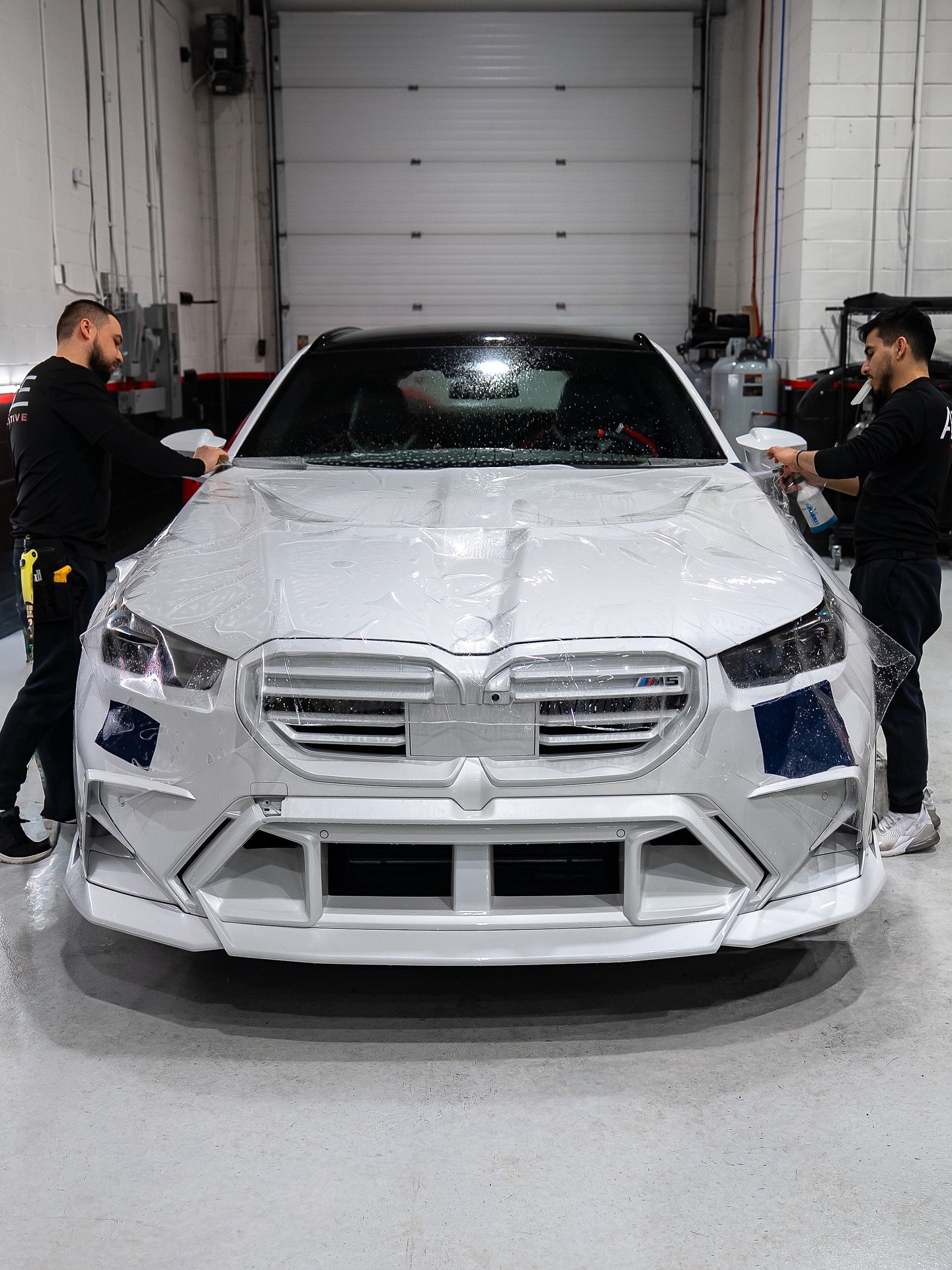 All-White Everything M5 Touring 🔥 In its protection phase; after a full carbon fibre bodykit installed and painted white through ABE Bodyworks to fit the spec. Stay tuned for this one 🤍
.
#m5touring #m5g90 #bodykit #ppfinstallation