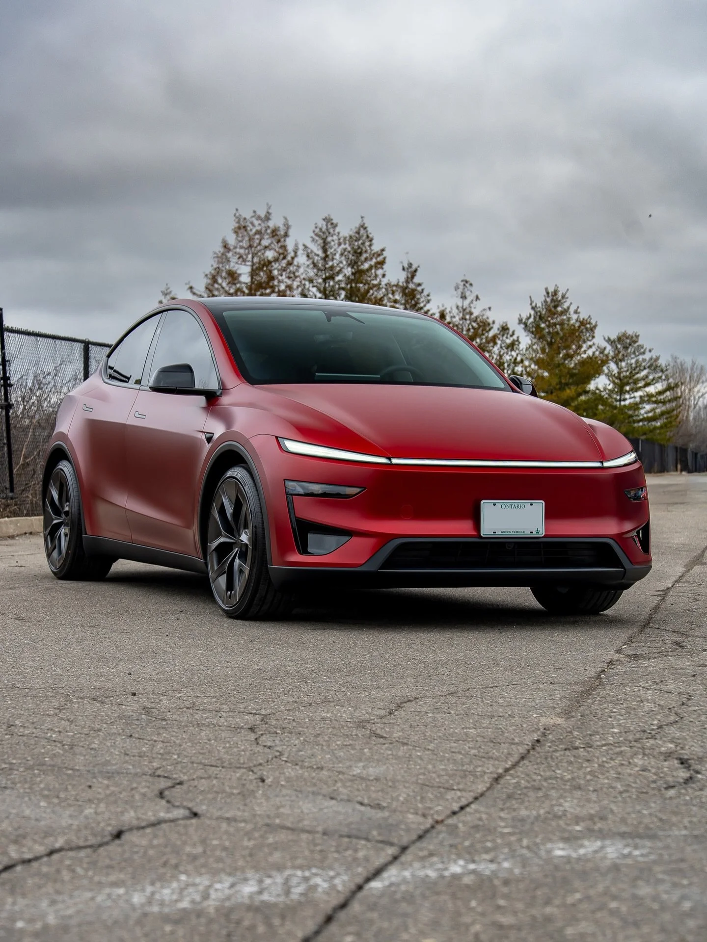 Our first of Tesla&rsquo;s new Model Y Performance, turning the Ultra Red to satin 🔥 We loved the way this full body Stealth PPF conversion turned out, accents all the sharp new sharp body lines much better. Swipe for a closer look at the difference