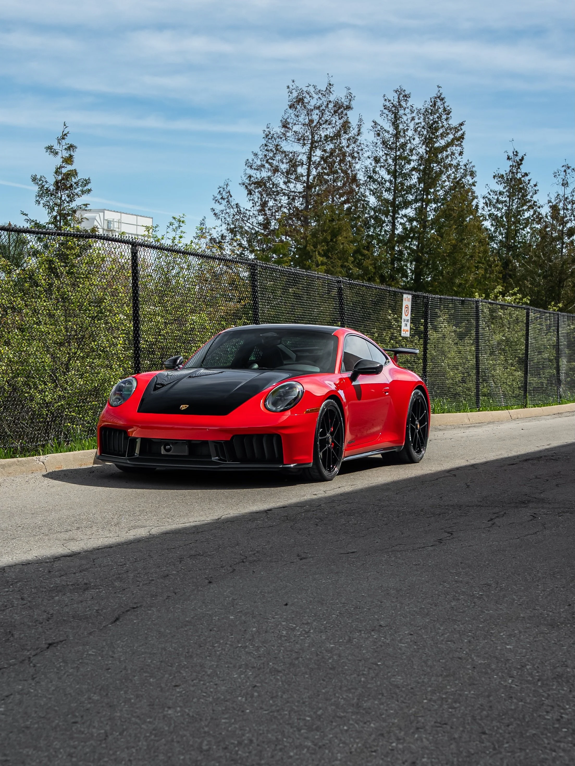 The contrast speaks for itself 🐞
Carmine Red 911 GTS wrapped completely in paint protection film and finished with a gloss black ppf hood to give it a special look. 
#porsche #911gts #luxury #paintprotection