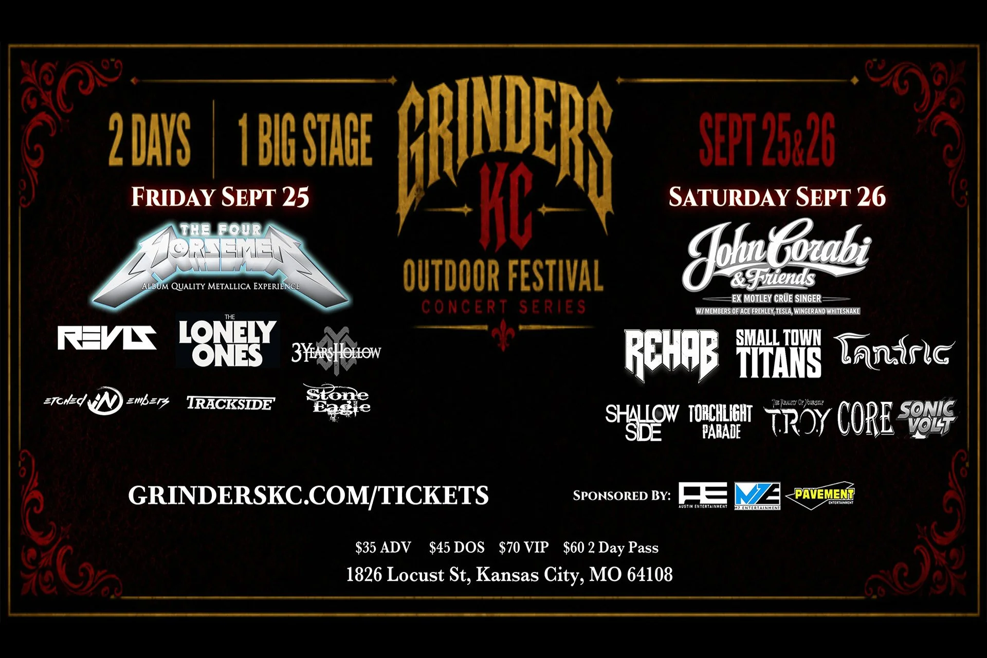 Grinders Fest - 16 Bands, 2 Days, 1 Big Stage - Sep 25 &amp; 26