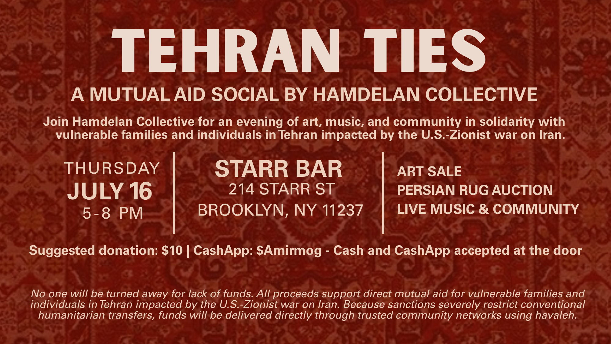 Tehran Ties: A Mutual Aid Art and Variety Show 