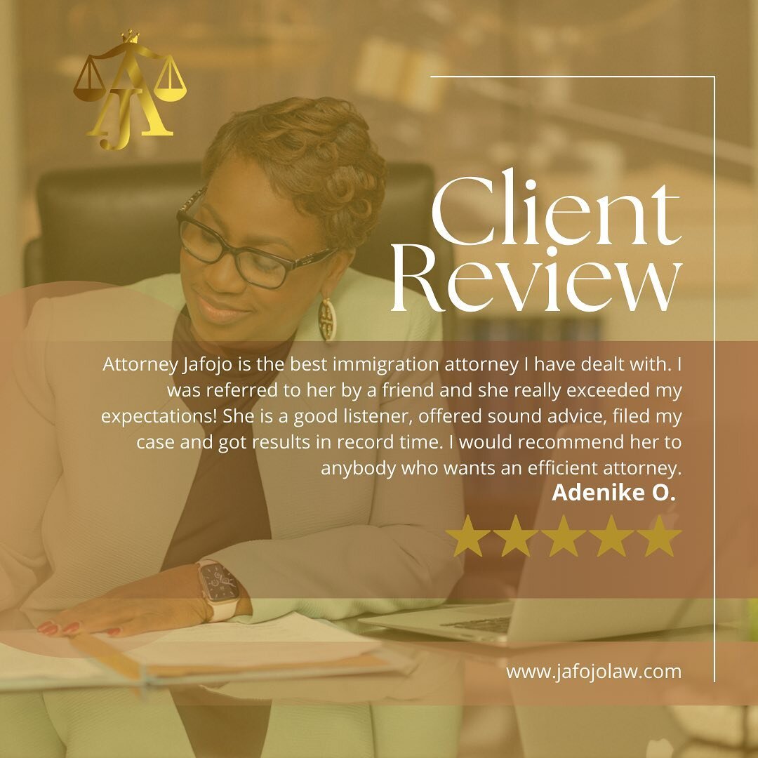 Another great review from a happy client! We love getting feedback from our clients, thank you for taking time to share your experience! It&rsquo;s a privilege to serve you! 

#clienttestimonial #customerfeedback #customerexperience #usimmigrationatt