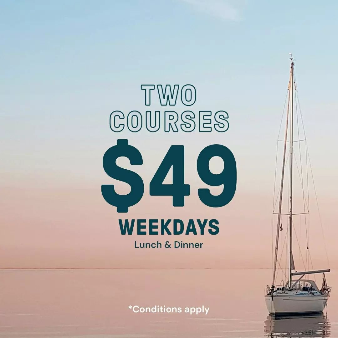 IT&rsquo;S BACK! Weekday dining has never looked [or tasted] THIS GOOD! 

We're serving Two Courses for only $49 [Wednesday - Friday]. 

Whether it's Lunch or Dinner [or both] enjoy two dishes from our Small Plates, Large Plates*, Coastal Classics, o