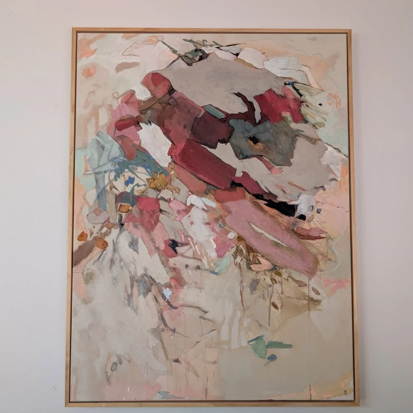 This painting is called &quot;big loud love&quot;. It recently sold but I wanted to share about it because it's truly one of my favorite paintings. I had to dance with it for weeks and be very very patient. It's made on raw canvas with acrylic and oi