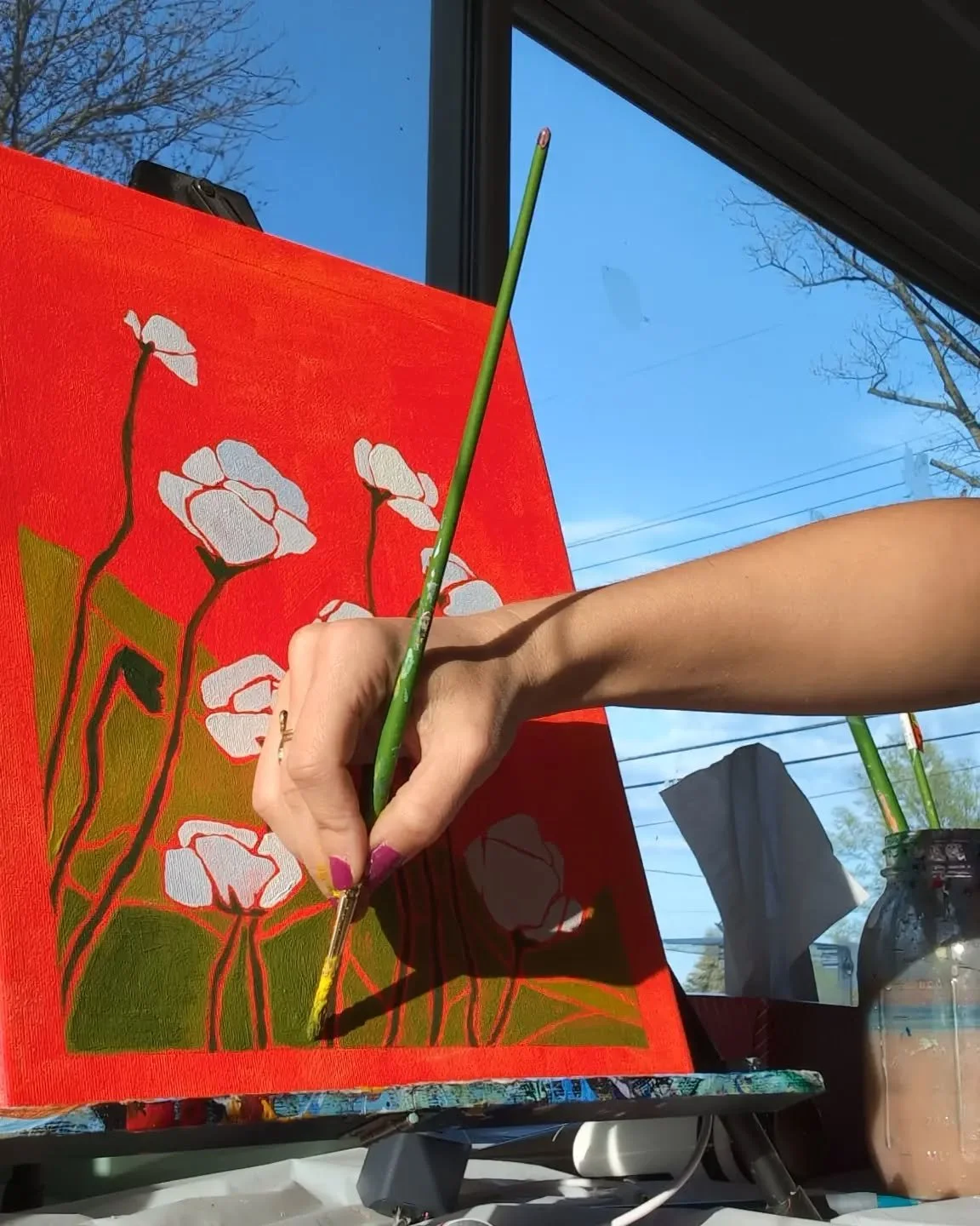 I makeen sometin. 
 

#acrylicpainting #artistsoninstagram #abstractpainting #floral #emergingartist #wip #paintingprocess #9ofwands