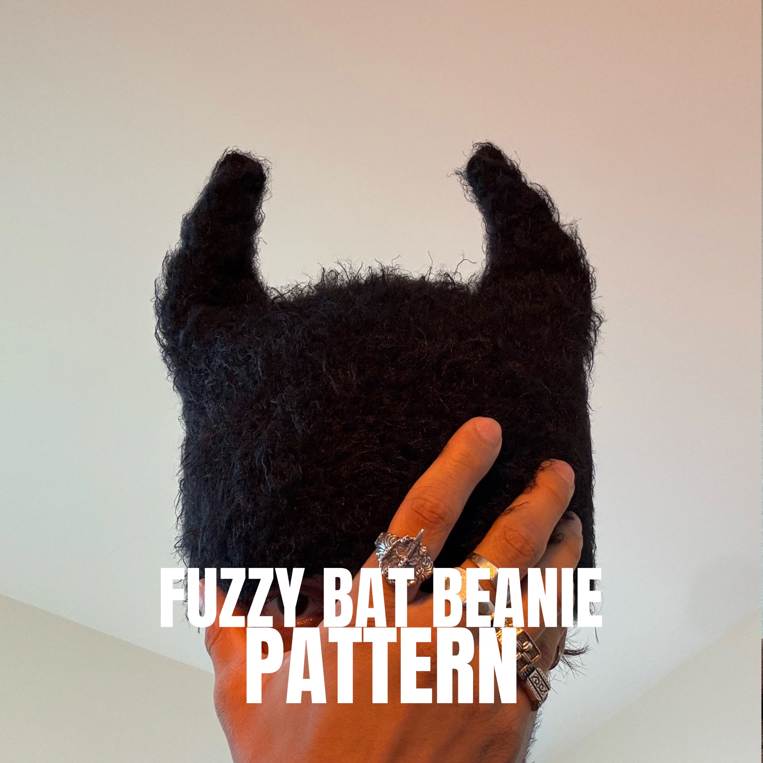 DIGITAL FILE- FUZZY BAT BEANIE PATTERN