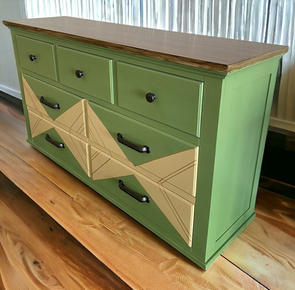 The Valora 7 Drawer Dresser in Juniper Green
