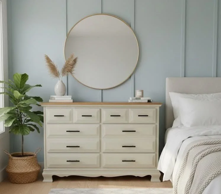 ✨Now Available! ✨ Meet your bedroom&rsquo;s new best friend! This stunning dresser has been beautifully refinished and is now ready to find its forever home. With its classic lines and fresh look, it&rsquo;s perfect for adding a touch of elegance and