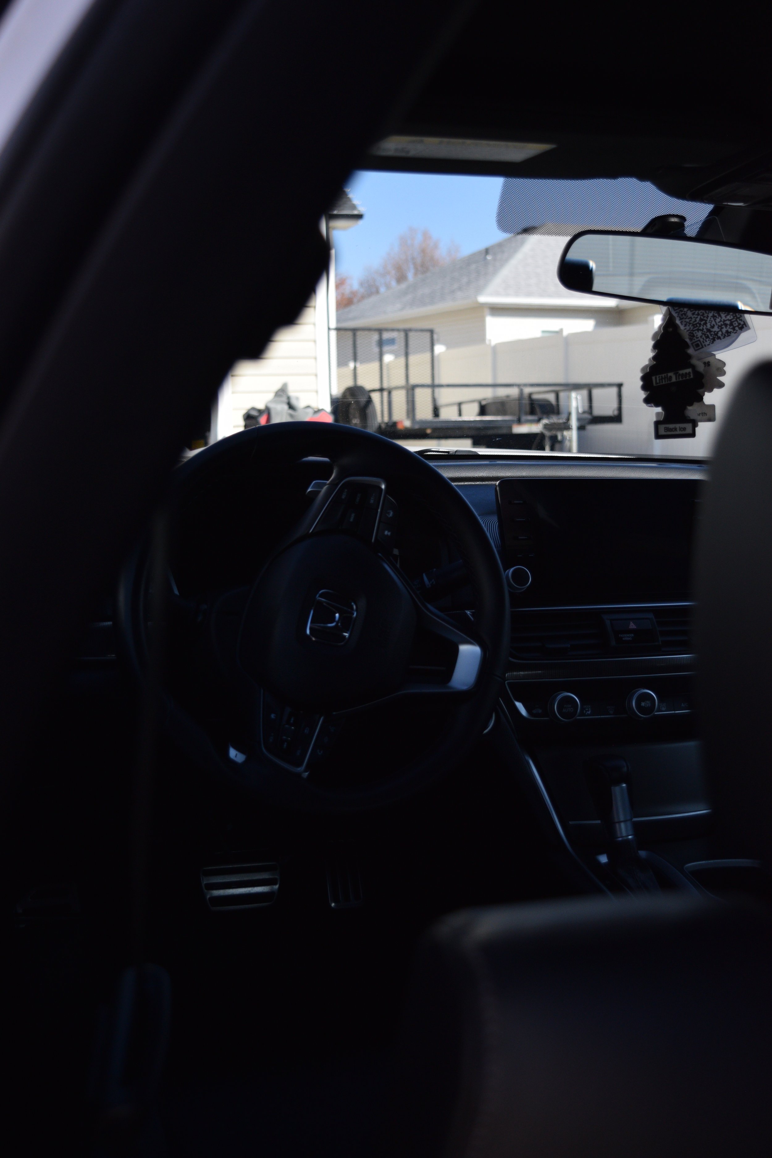 Interior Complete Detail Steering Wheel pt.2 in Eagle meticulously dusting all cracks and crevices with an air blaster and soft horse hair brush. Followed with a thorough cleaning with our shine supply solution diluted 4:1 for a perfect breakdown of 