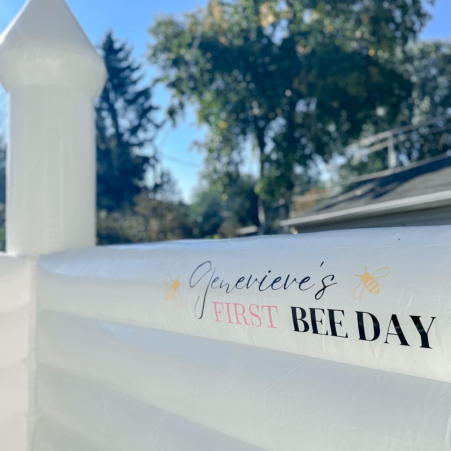 custom lettering for a first bee-day 🐝