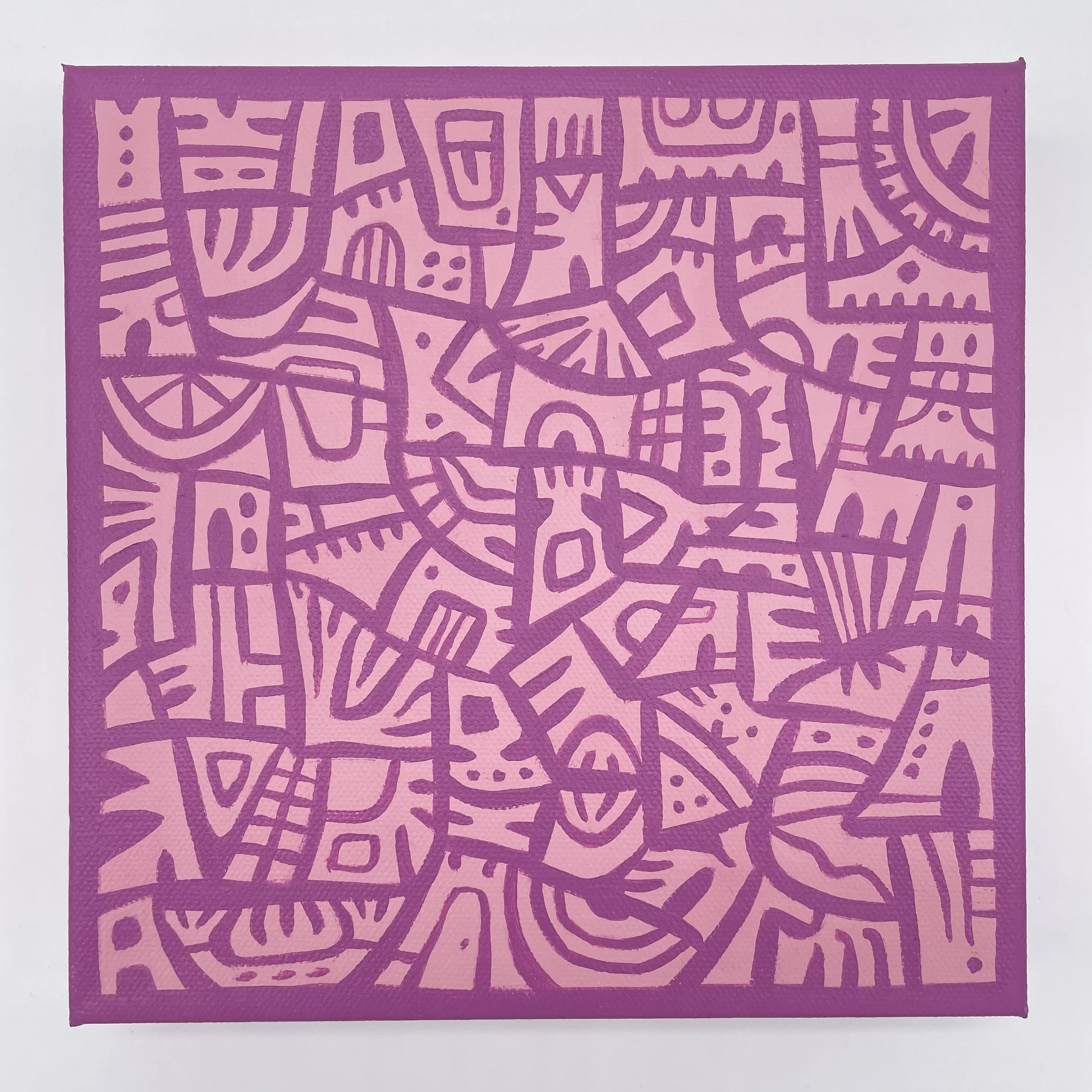 Bits and Pieces: Plum Rose - 8"x8" - Acrylic on Canvas- SOLD